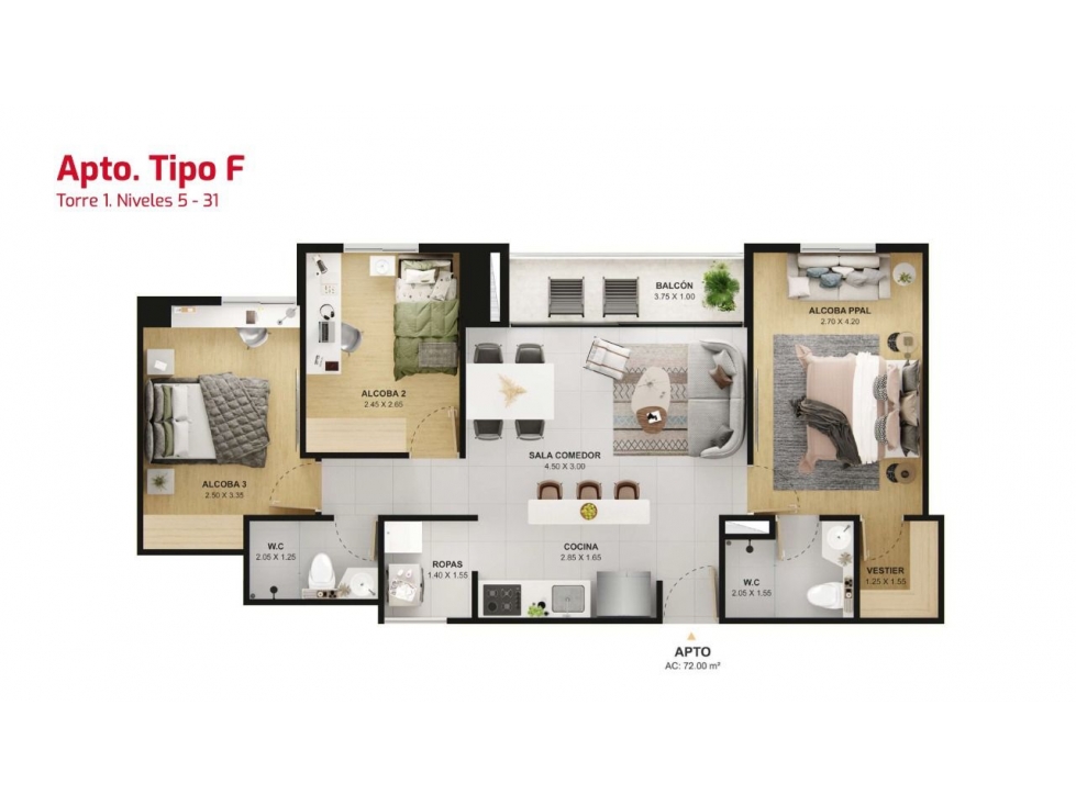 Apartamento en Venta Santa Ana Bello -Hermosa Vista — foto 3