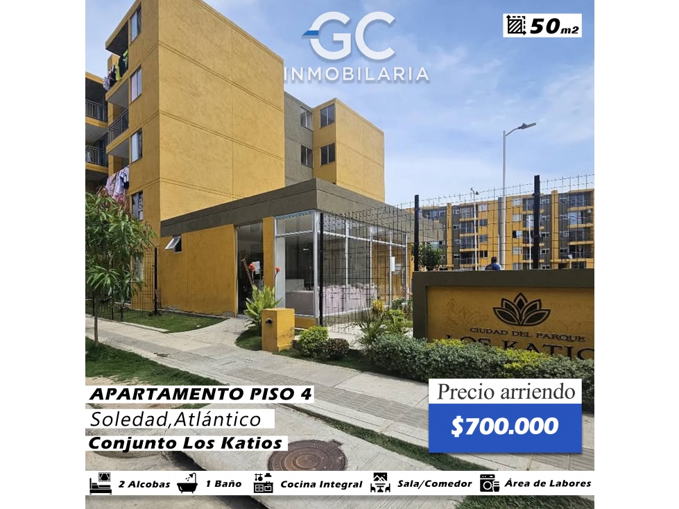 Se arrienda apartamento piso 4 Conjunto katios