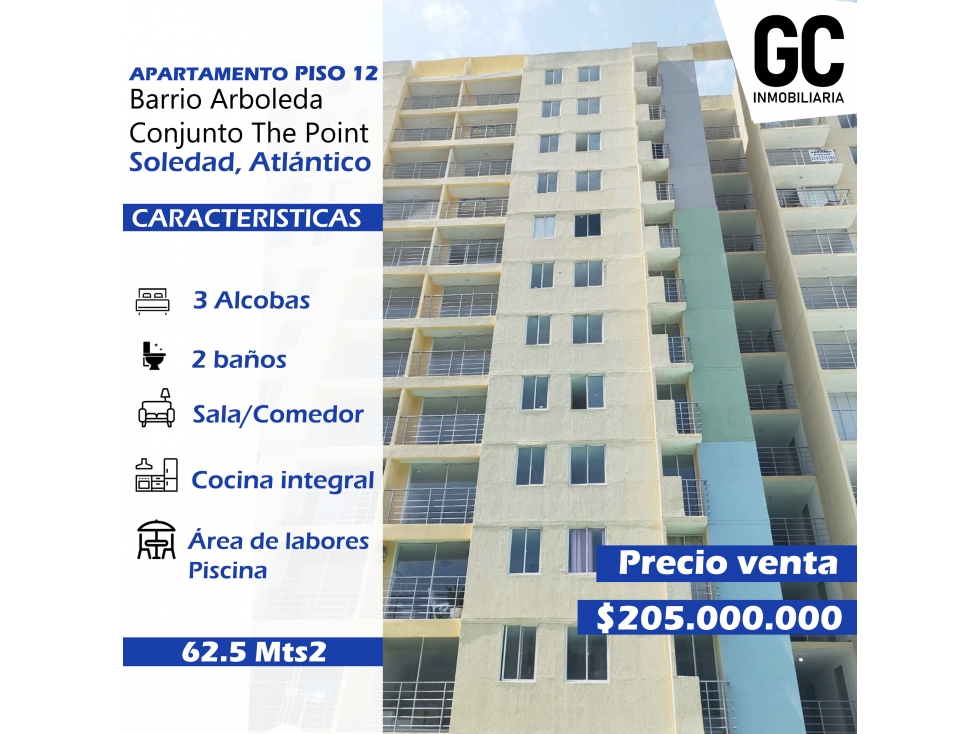 Se vende apartamento piso 12 -Barrio Arboleda / Conjunto the point - 1