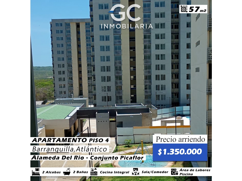 Se arrienda apartamento piso 4 alameda del rio conjunto picaflor