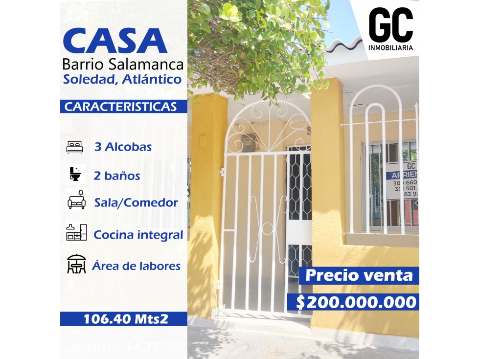 se vende casa Barrio salamanca-Soledad - 1