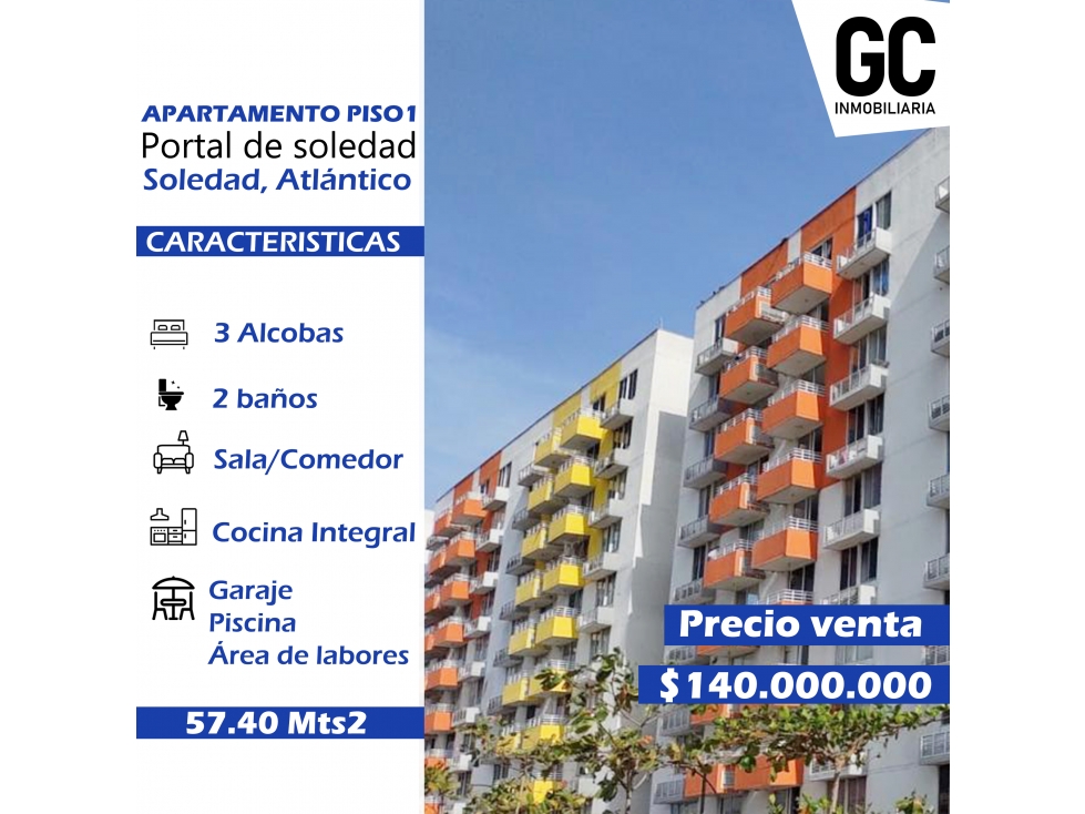 se vende apartamento piso 1 portal de soledad - 1