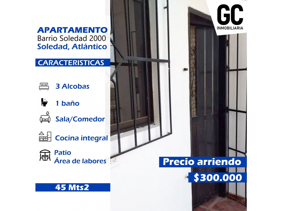 Se arrienda apartamento piso 2 soledad 2000 (Soledad, Atlantico) - 1