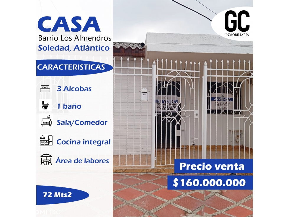 Se vende casa Barrio los almendros- Soledad - 1