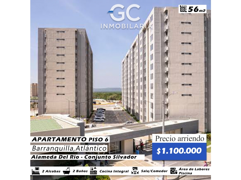 Se arrienda apartamento piso 6 Alameda del rio- Conjunto Silvador