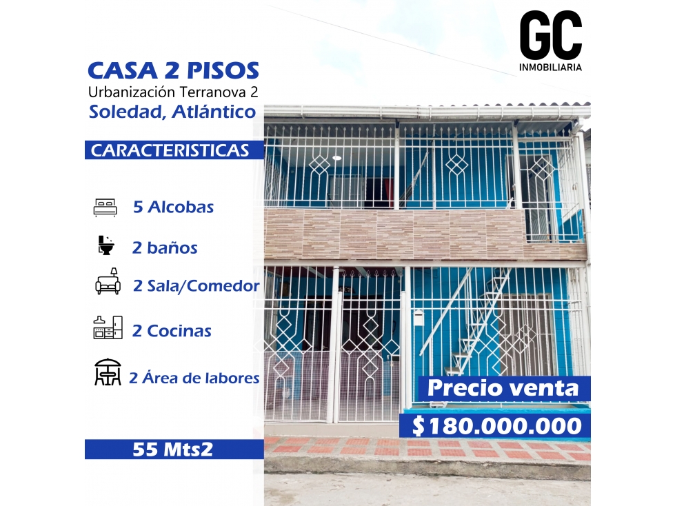 Se vende casa de 2 pisos Urbanización Terranova 2 - Soledad - 1