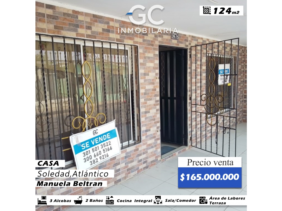 se vende Casa en manuela beltran - Soledad - 1