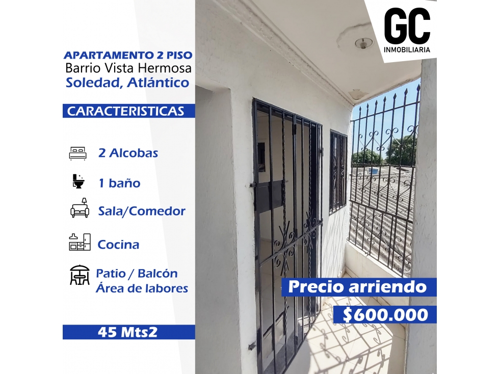Se arrienda apartamento en el barrio vista hermosa soledad atlántico - 1