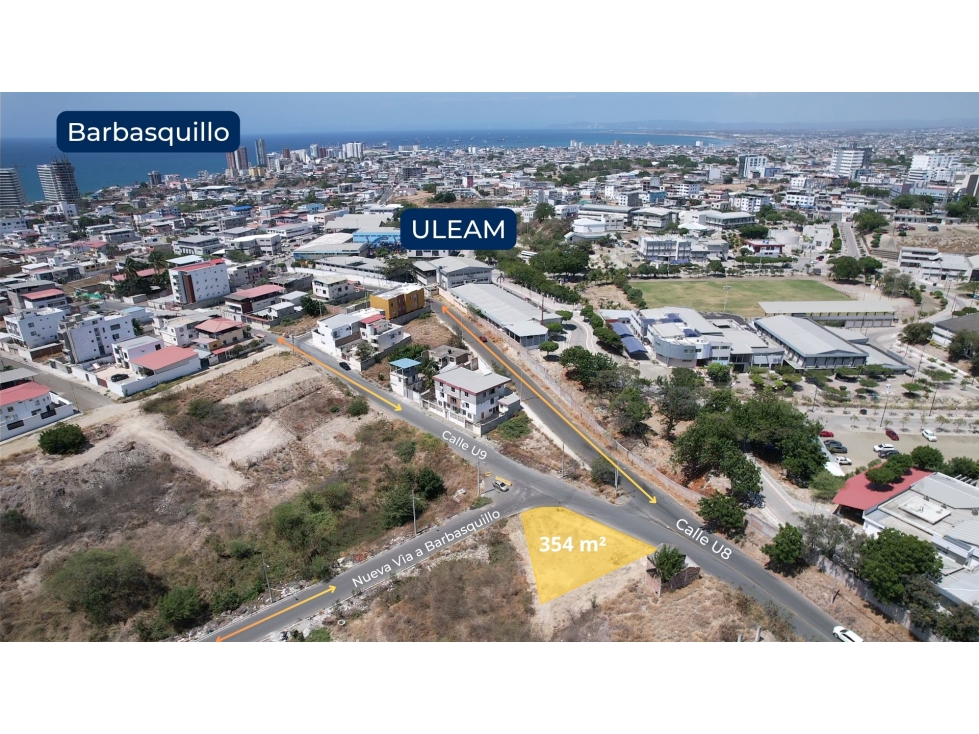 Terreno en venta en Manta | Ciudadela Universitaria, 354 m² esquinero — foto 2