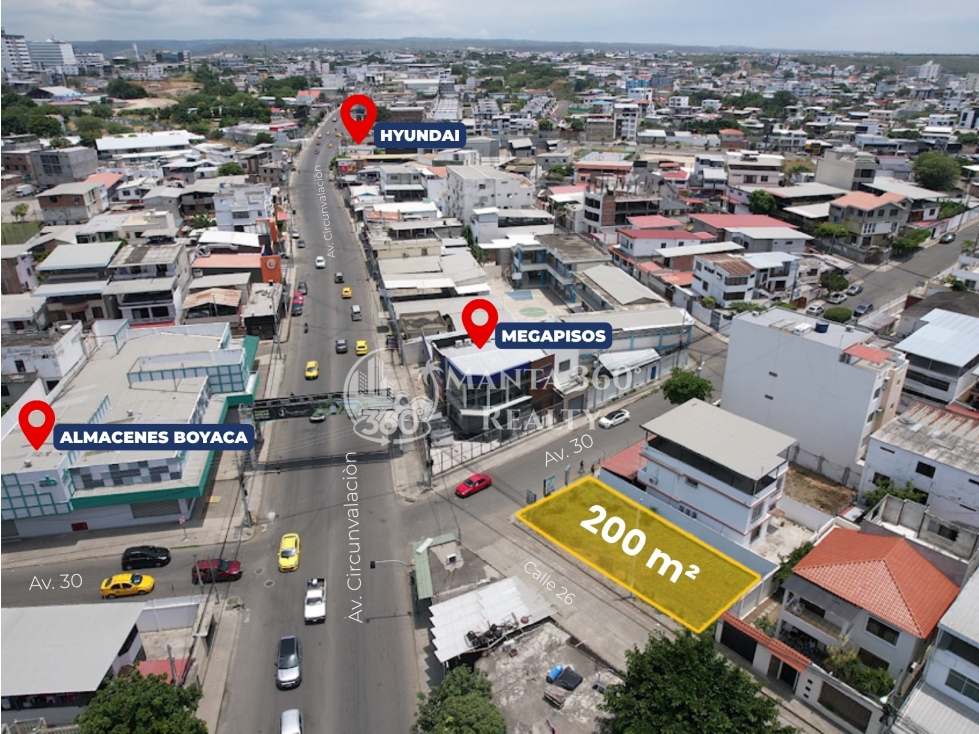 Terreno comercial esquinero en venta - Barrio Umiña, Manta