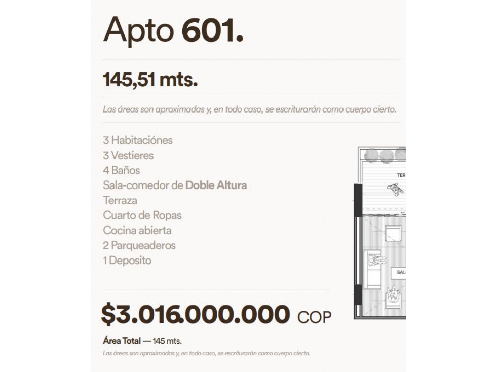 Te ofrezco Apartamento de lujo, en Poblado Milla de Oro — foto 3