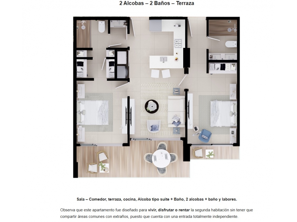 APARTAMENTO TURISTICO DE 2 ALCOBA EN VENTA UBICADO EN ZONA NORTE — foto 4