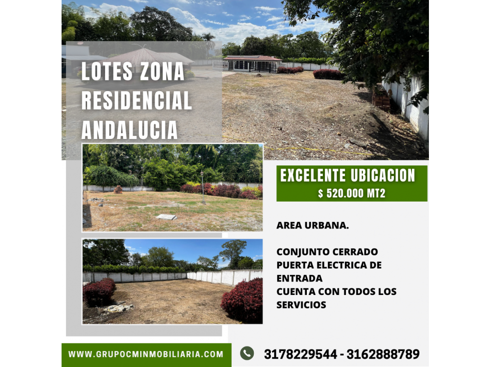 VENTA LOTES CONJUNTO CERRADO - ANDALUCIA