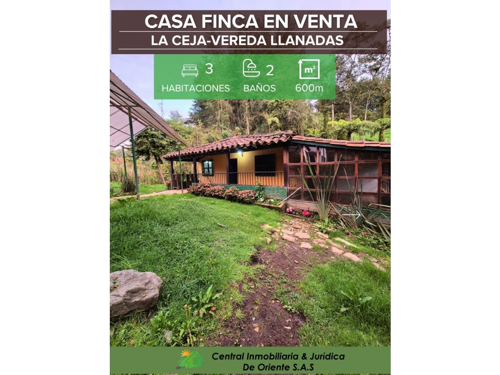 CASA CAMPESTRE EN VENTA VÍA ABEJORRAL, LA CEJA, ANTIOQUIA