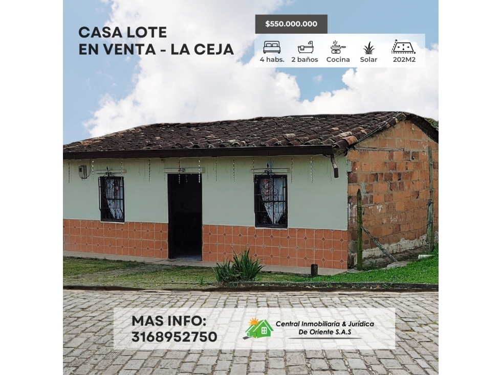 VENDO CASALOTE EN LA CEJA- POR LA SALIDA HACIA MEDELLIN