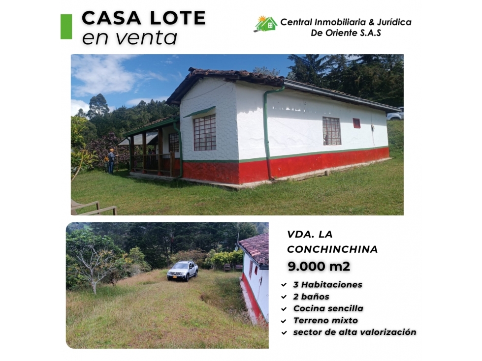 CASA LOTE CAMPESTRE EN VENTA | EL CHUSCAL, EL RETIRO