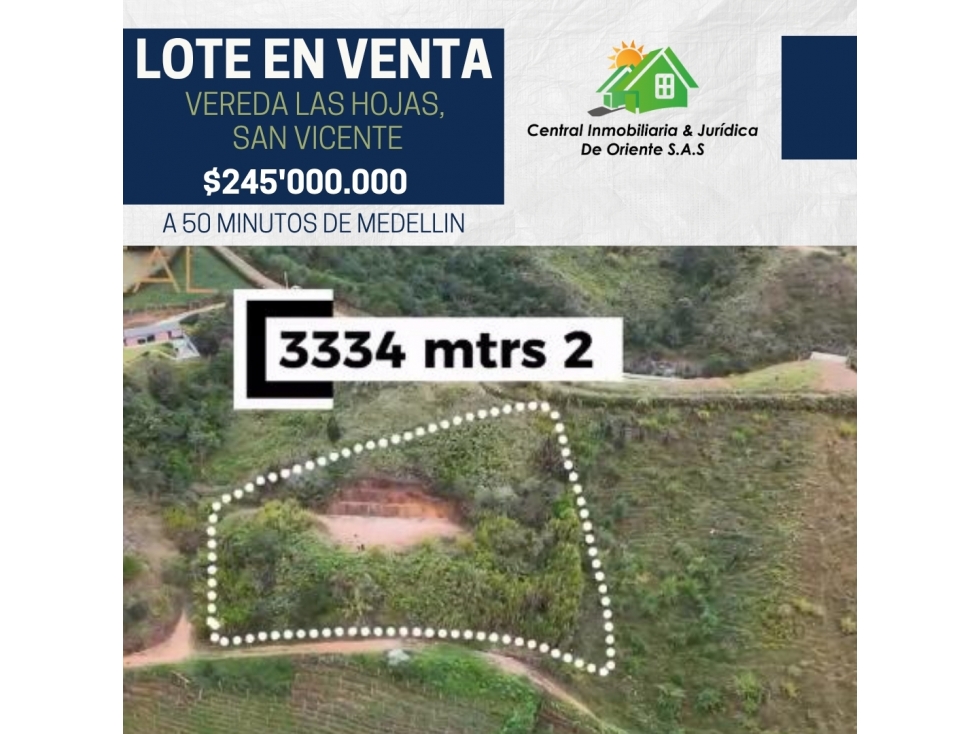 VENDO ESPECTACUÑAR LOTE EN SAN VICENTE FERRER-ANTIOQUIA