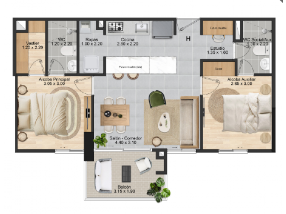 VENTA DE CESION DE DERECHOS DE APARTAMENTO EN RIONEGRO SECTOR FONTIBÓN — foto 3