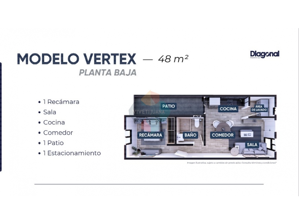 Departamento en Venta | Diagonal | 48 m² | 1 Recámara - 4