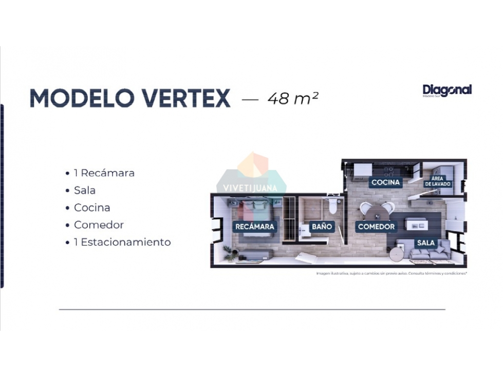Departamento en Venta | Diagonal | 48 m² | 1 Recámara - 5