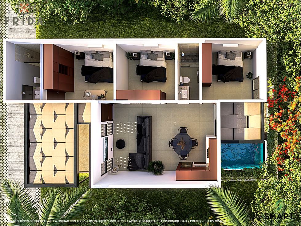 Villa de 3 recámaras en Conkal, Mérida, Yucatán