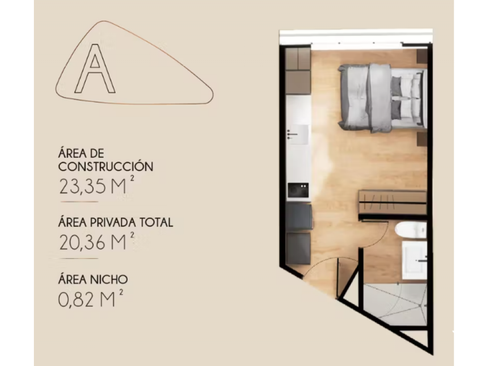 ARRIENDO::APTO::NUEVO::MOLINOS NORTE::ÁREA 30.72M2::$2.500.000 — foto 6