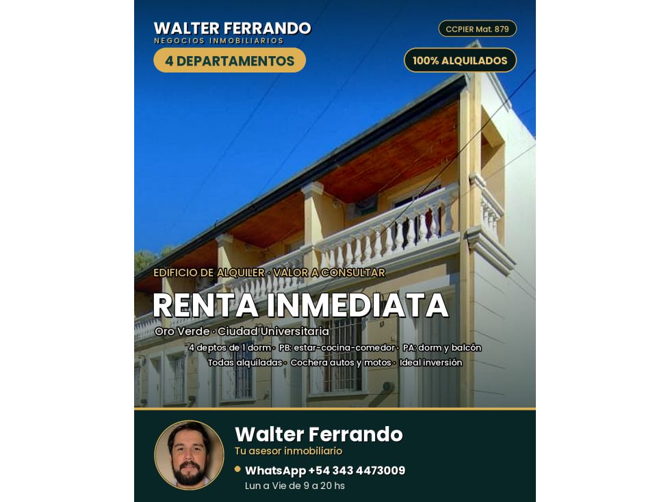 4 DEPARTAMENTOS EN VENTA