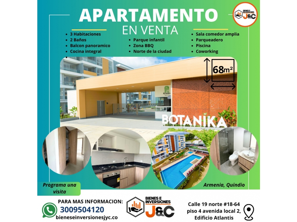 Apartamento en venta en conjunto residencial Botanika