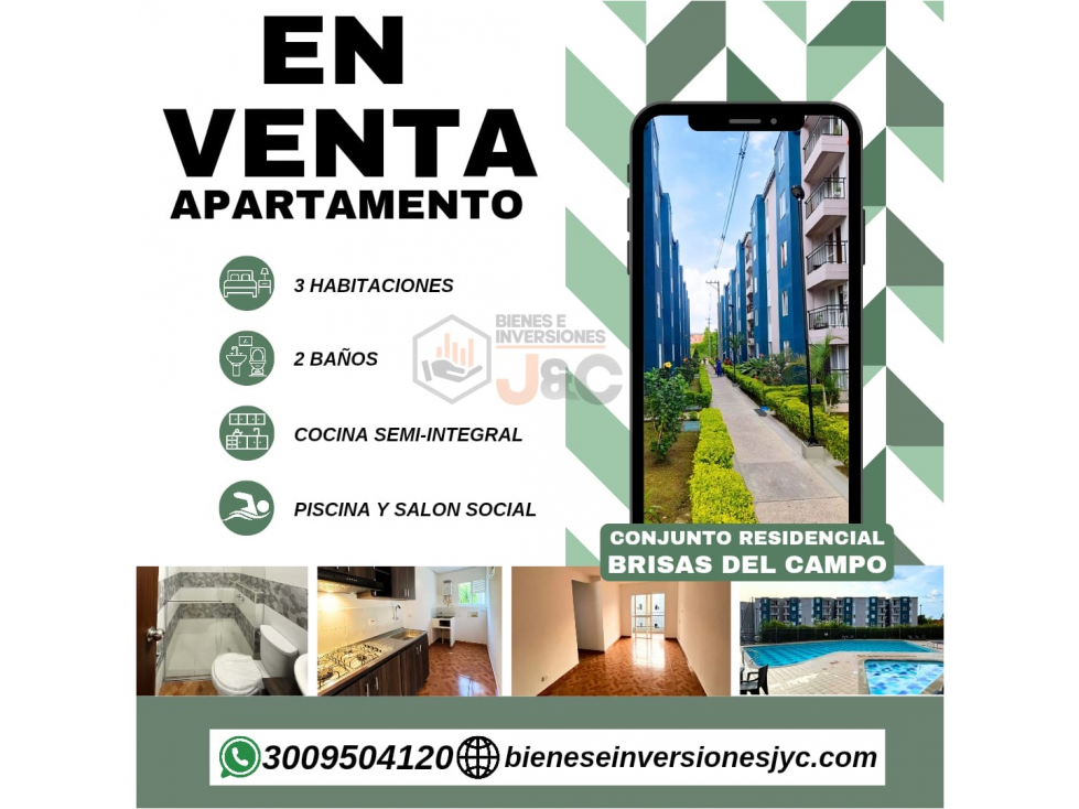 apartamento en venta en brisas del campo