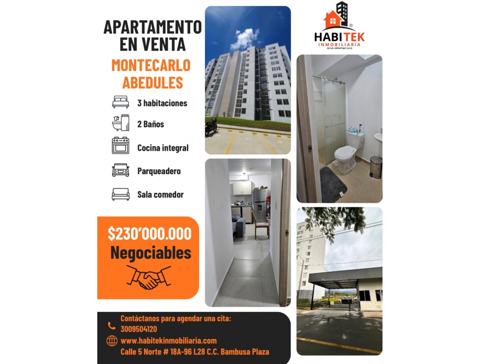 se vende apartamento Montecarlo Abedules