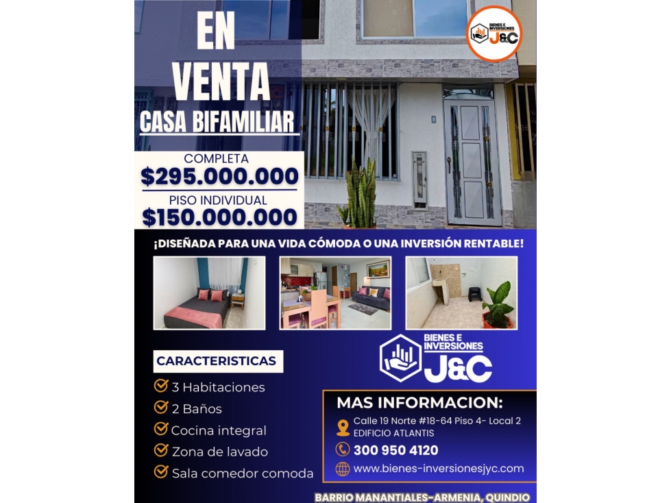 se vende casa bifamiliar barrio Manantiales