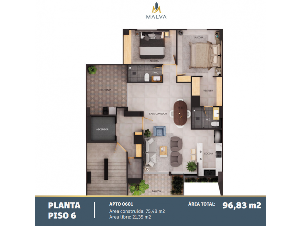 VENTA DE APARTAMENTO NUEVO EN EDIFICIO ALAMEDA, MEDELLÍN - 3