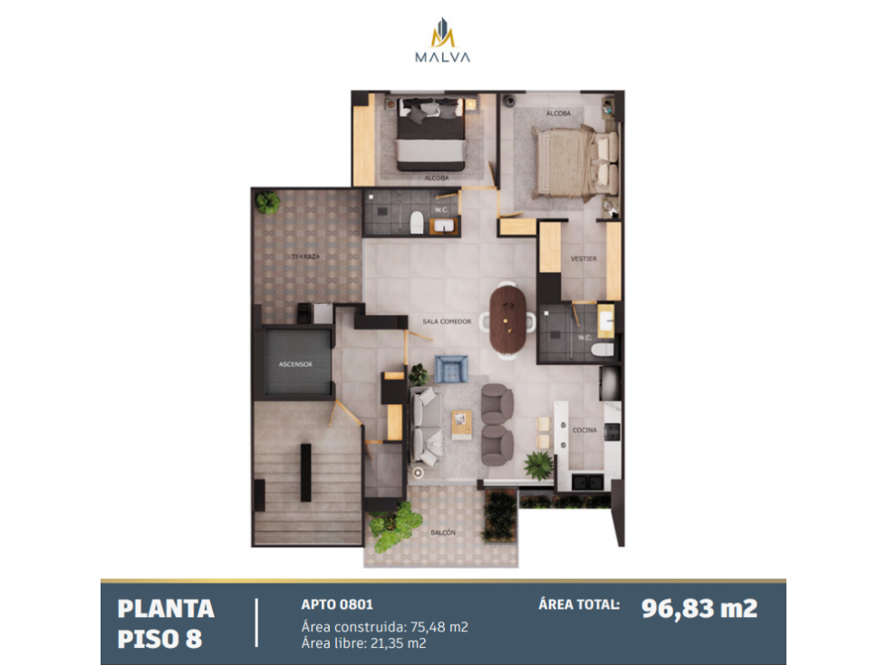 VENTA DE APARTAMENTO NUEVO EN EDIFICIO ALAMEDA, MEDELLÍN - 4