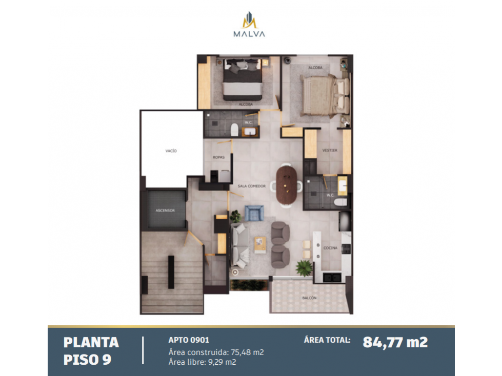 VENTA DE APARTAMENTO NUEVO EN EDIFICIO ALAMEDA, MEDELLÍN - 5
