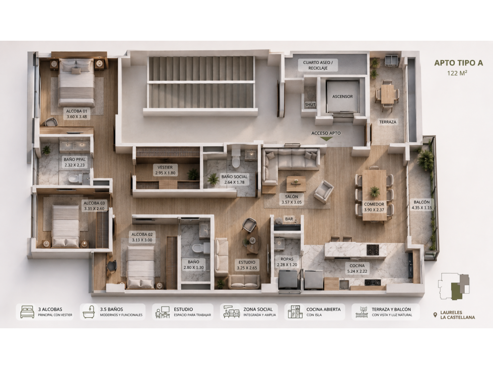 VENTA DE APARTAMENTO SOBRE PLANOS EN LA CASTELLANA MEDELLÍN — foto 5