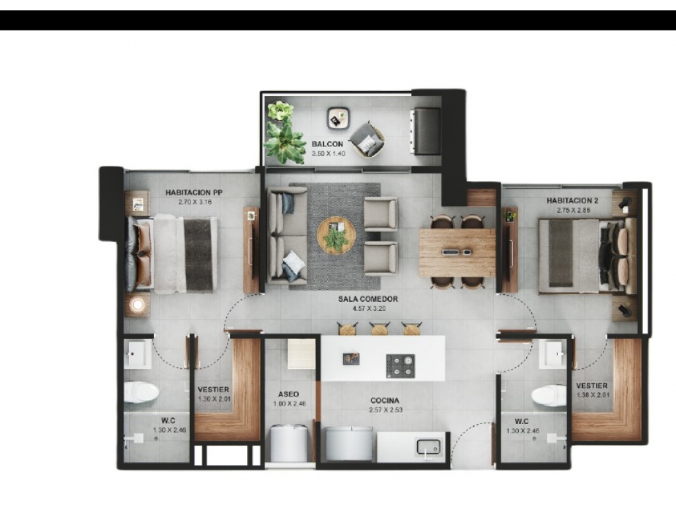 VENTA DE APARTAMENTO | SABANETA | POLITAN | 66 m2+ PQ — foto 5