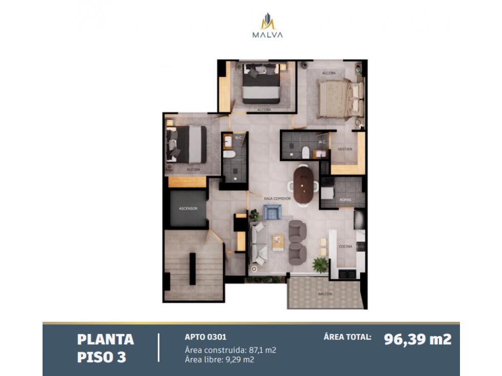 VENTA DE APARTAMENTO NUEVO EN EDIFICIO ALAMEDA, MEDELLÍN - 6