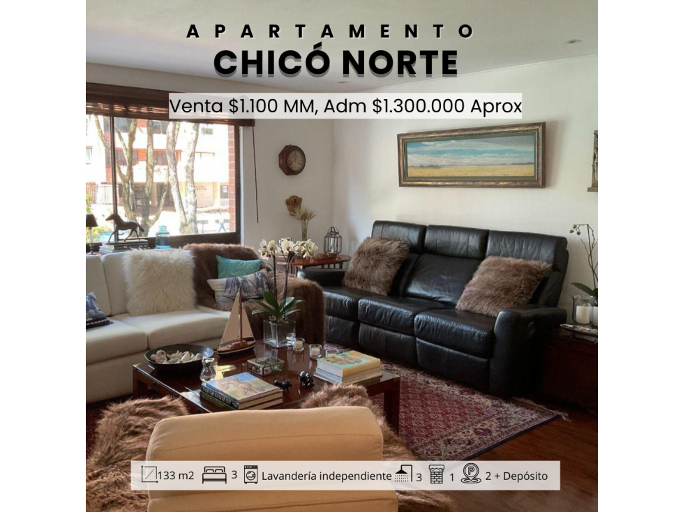 VENTA DE APARTAMENTO EN CHICO NORTE