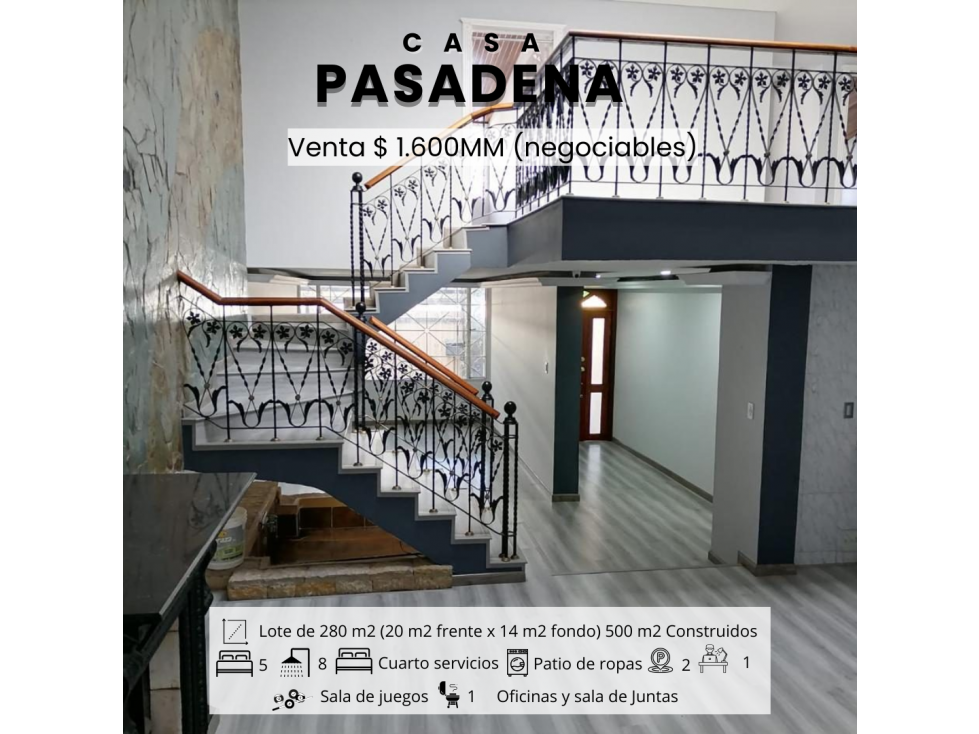 VENTA DE CASA EN PASADENA