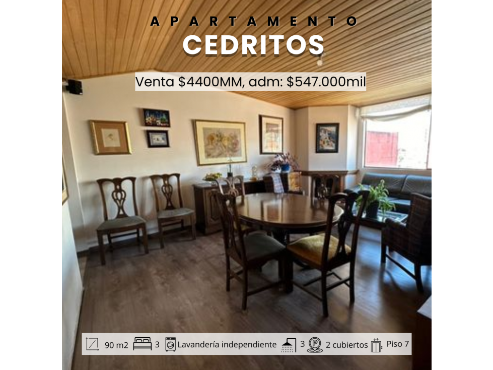 VENTA DE APARTAMENTO EN COLINA CAMPESTRE