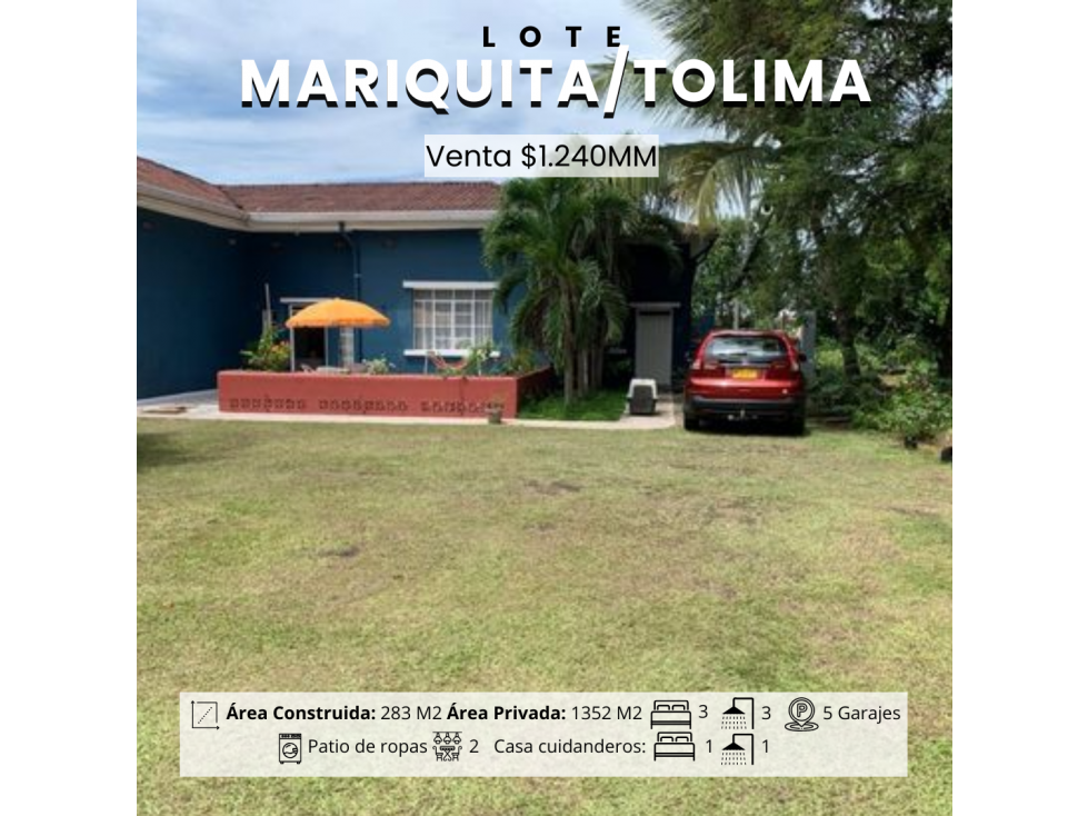 VENTA DE LOTE EN MARIQUITA/TOLIMA - 1