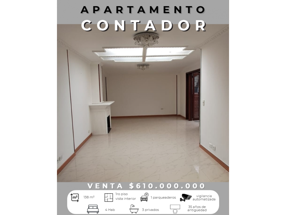 VENTA APARTAMENTO EN CONTADOR