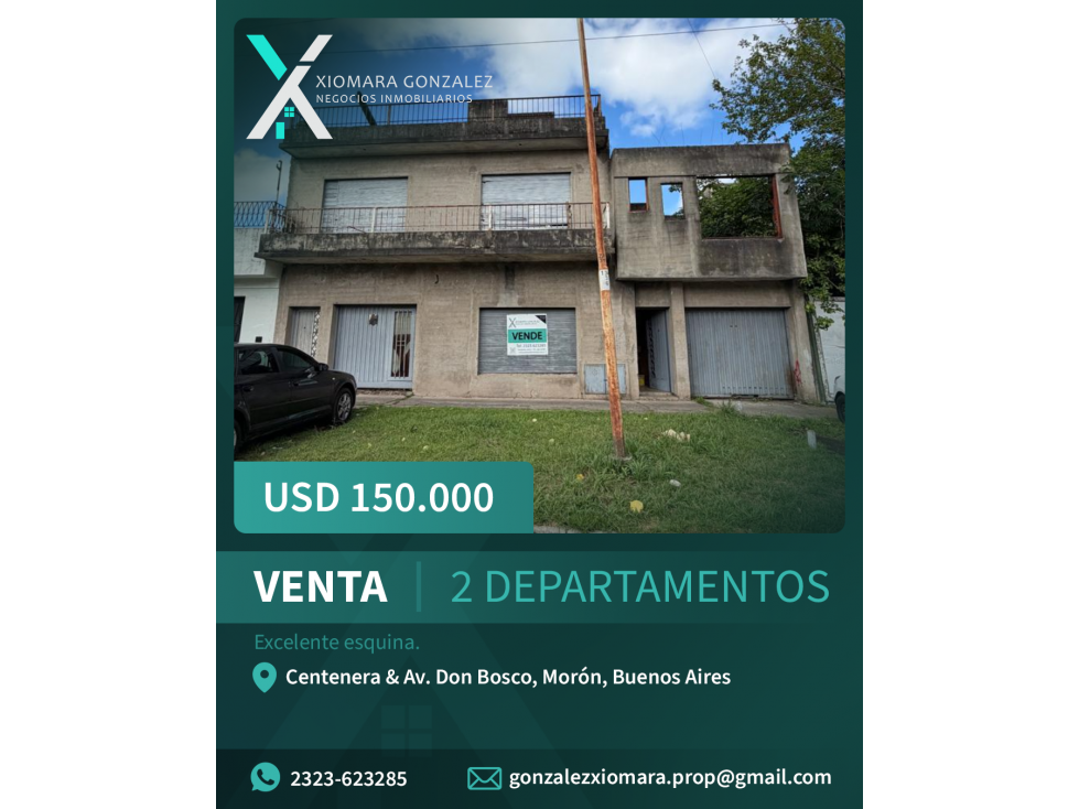 SE VENDE 2 DEPARTAMENTOS EN EXCELENTE ESQUINA - 1