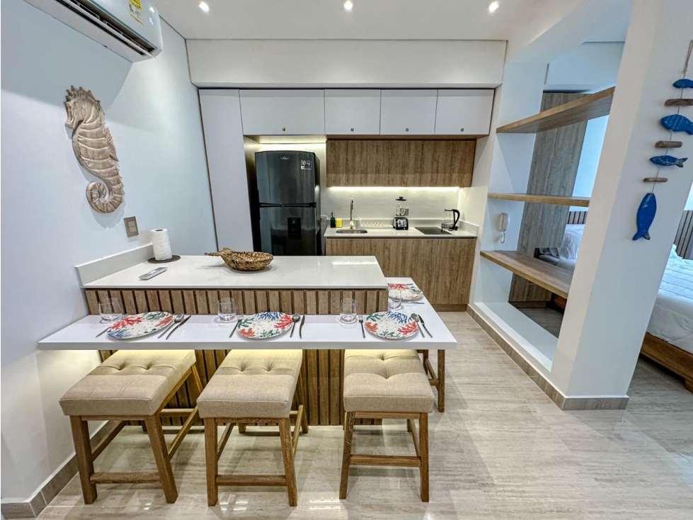 VENTA APARTA-SUITE AMOBLADA EN CARTAGENA BEACH RESORT EN CRESPO — foto 2