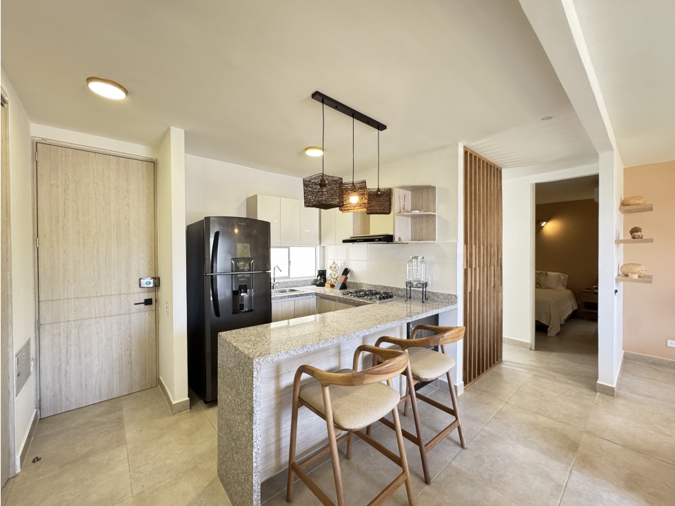 VENTA APARTAMENTO AMOBLADO 2 ALCOBAS + ESTUDIO EN CAPRIELLA