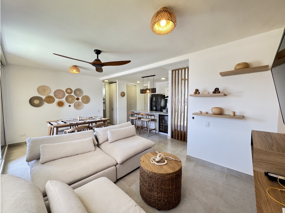 VENTA APARTAMENTO AMOBLADO 2 ALCOBAS + ESTUDIO EN CAPRIELLA — foto 2