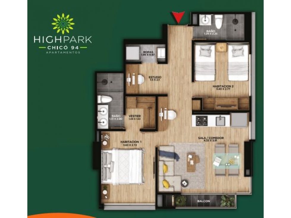 APARTMENTO NUEVO EN VENTA EN CHICO NORTE — foto 2