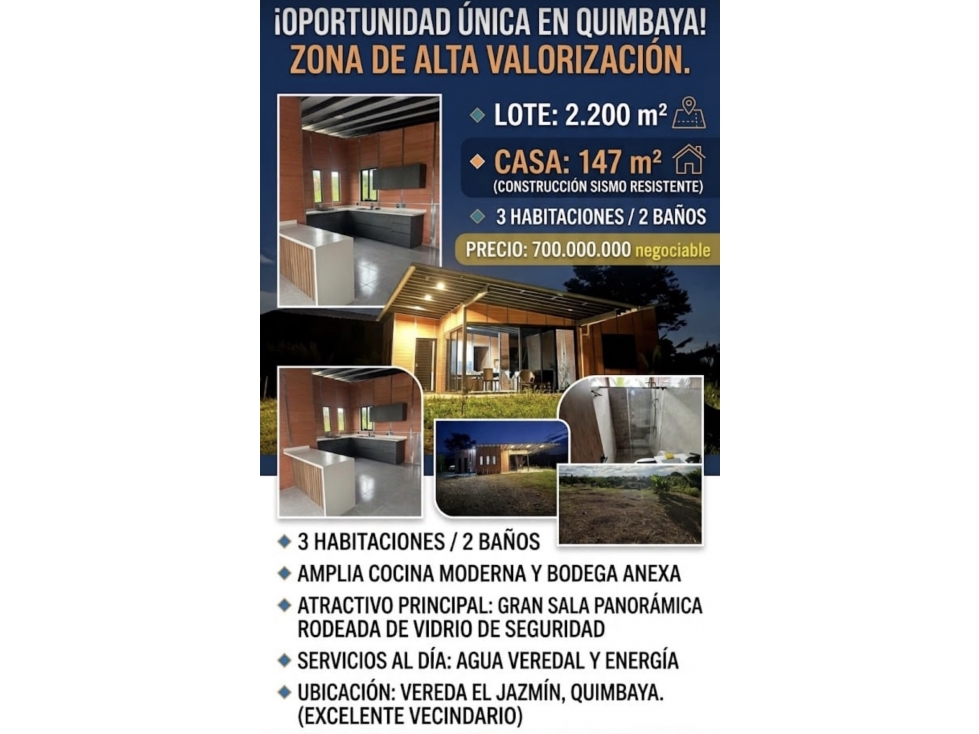 Casa campestre en venta 2.200 m² en Quimbaya, Vereda El Jazmín - 6