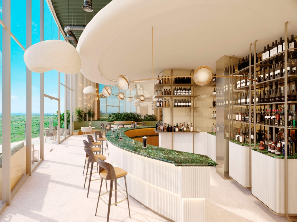 Departamento de lujo en Aurora Towers Cancún 1 recámara con terraza