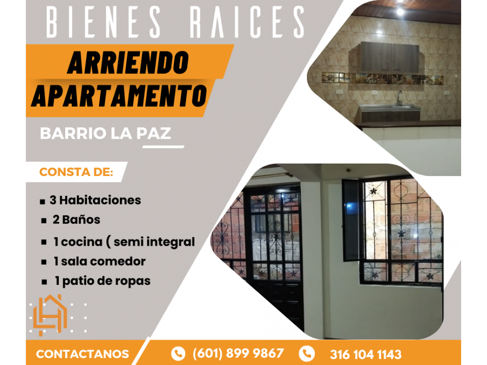 SE ARRIENDA APARTAMENTO BARRIO LA PAZ, SIBATÉ